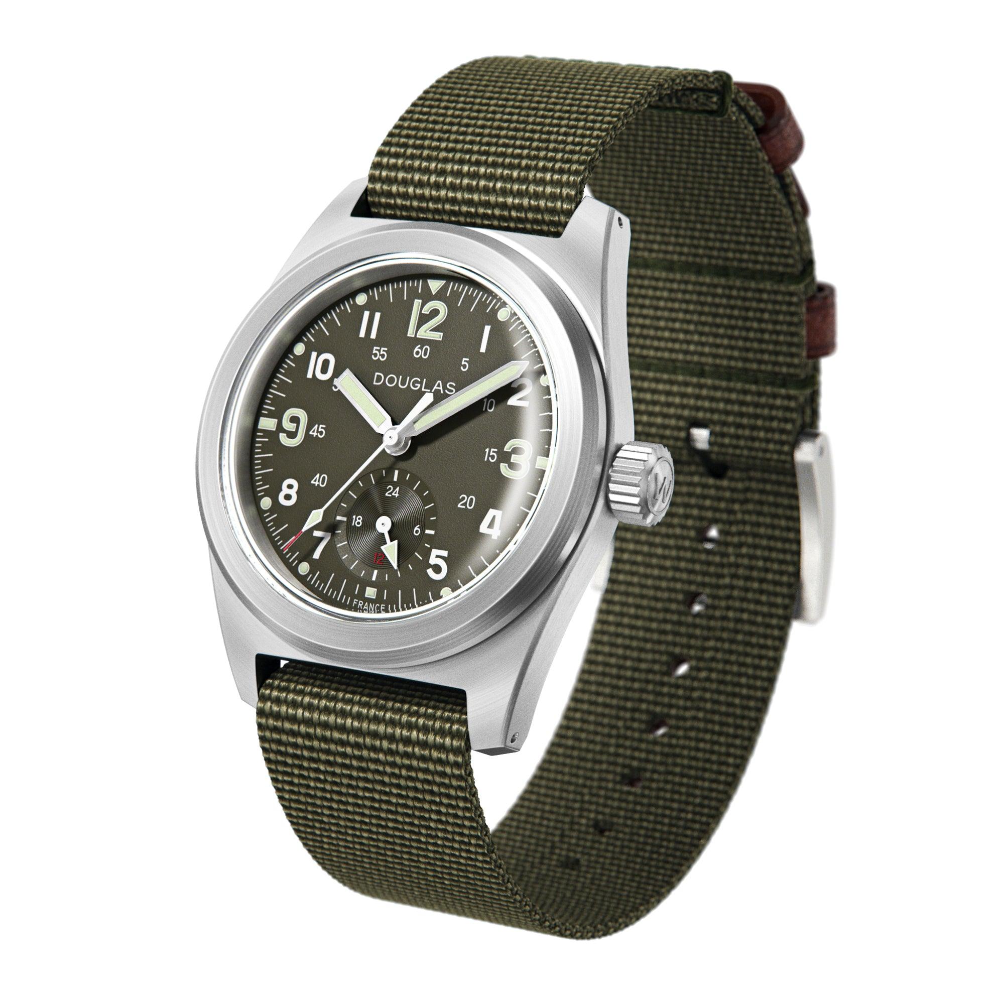 Outrider Professional Mecaquartz 38 Field Watch – French Army Green - Wolbrook Watches