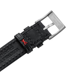 One-Piece Black Tapered Leather Band & Steel Buckle - Wolbrook Watches