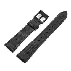 Two-Piece Black Leather Strap & Black PVD Buckle - Wolbrook Watches
