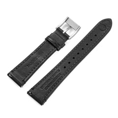 Two-Piece Black Leather Strap & Steel Buckle - Wolbrook Watches