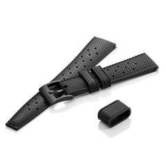 Black Tropic Rubber Strap & Black PVD Steel Buckle - Wolbrook Watches
