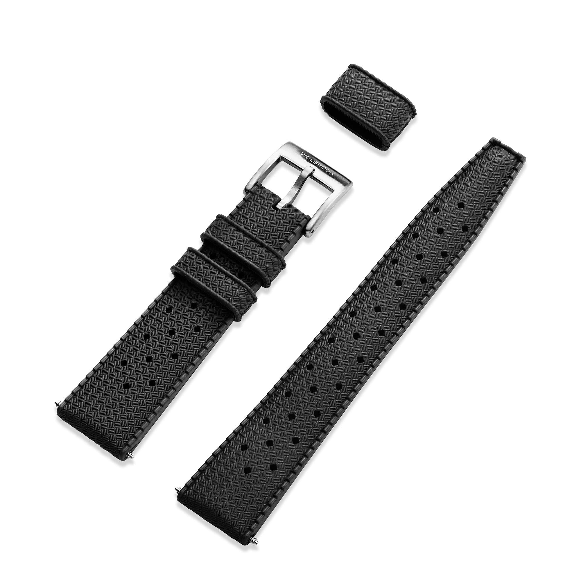 Black Tropic Rubber Strap & Steel Buckle - Wolbrook Watches
