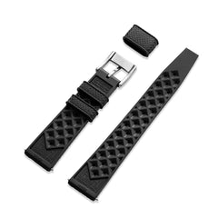 Black Tropic Rubber Strap & Steel Buckle - Wolbrook Watches