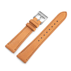 Two-Piece Camel Leather Strap & Steel Buckle - Wolbrook Watches