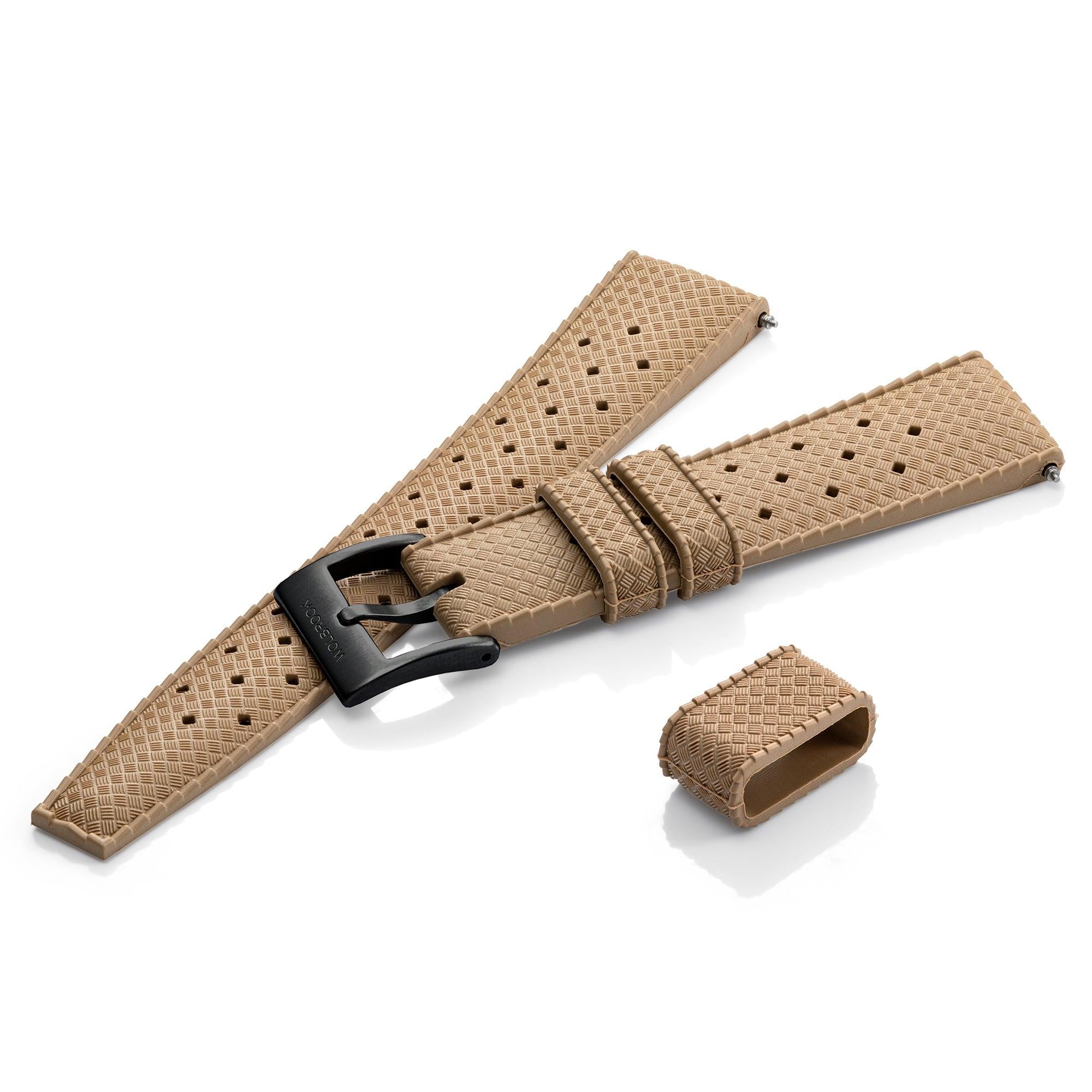 Desert Tropic Rubber Strap & Black PVD Steel Buckle - Wolbrook Watches
