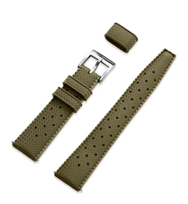 Military Green Tropic Rubber Strap & Steel Buckle
