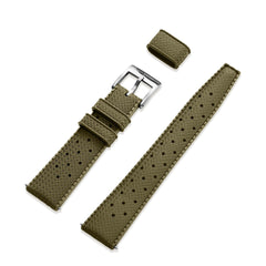 Military Green Tropic Rubber Strap & Steel Buckle - Wolbrook Watches