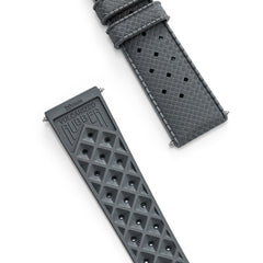 Grey Tropic Rubber Strap & Black PVD Steel Buckle - Wolbrook Watches