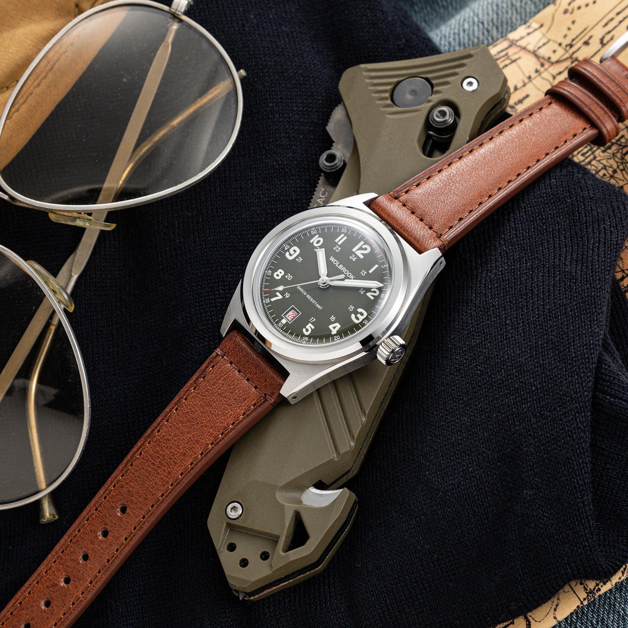 Outrider Automatic Watch – French Army Green - Wolbrook Watches