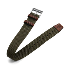 One-Piece Green Nylon Strap & Steel Buckle - Wolbrook Watches