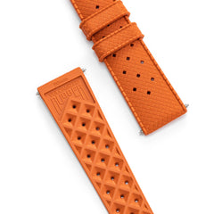Orange Tropic Rubber Strap & Black PVD Steel Buckle - Wolbrook Watches