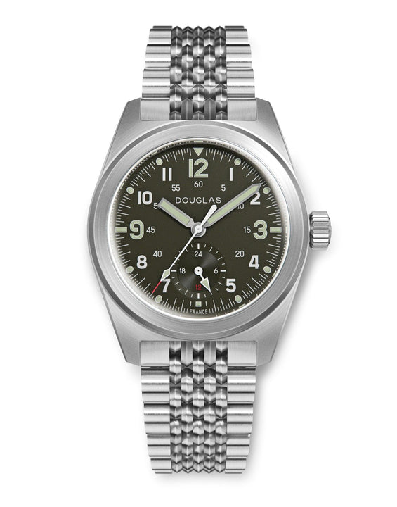 Outrider Professional Mecaquartz 38 Bracelet Field Watch  – French Army Green