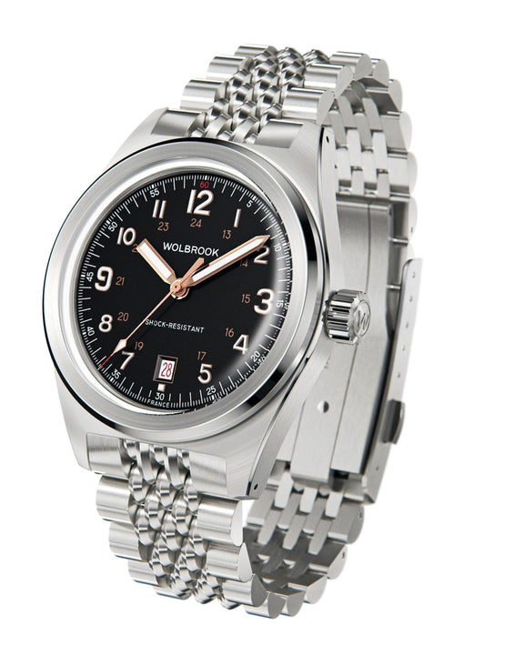 Outrider Automatic Bracelet Watch – Black & Gilt