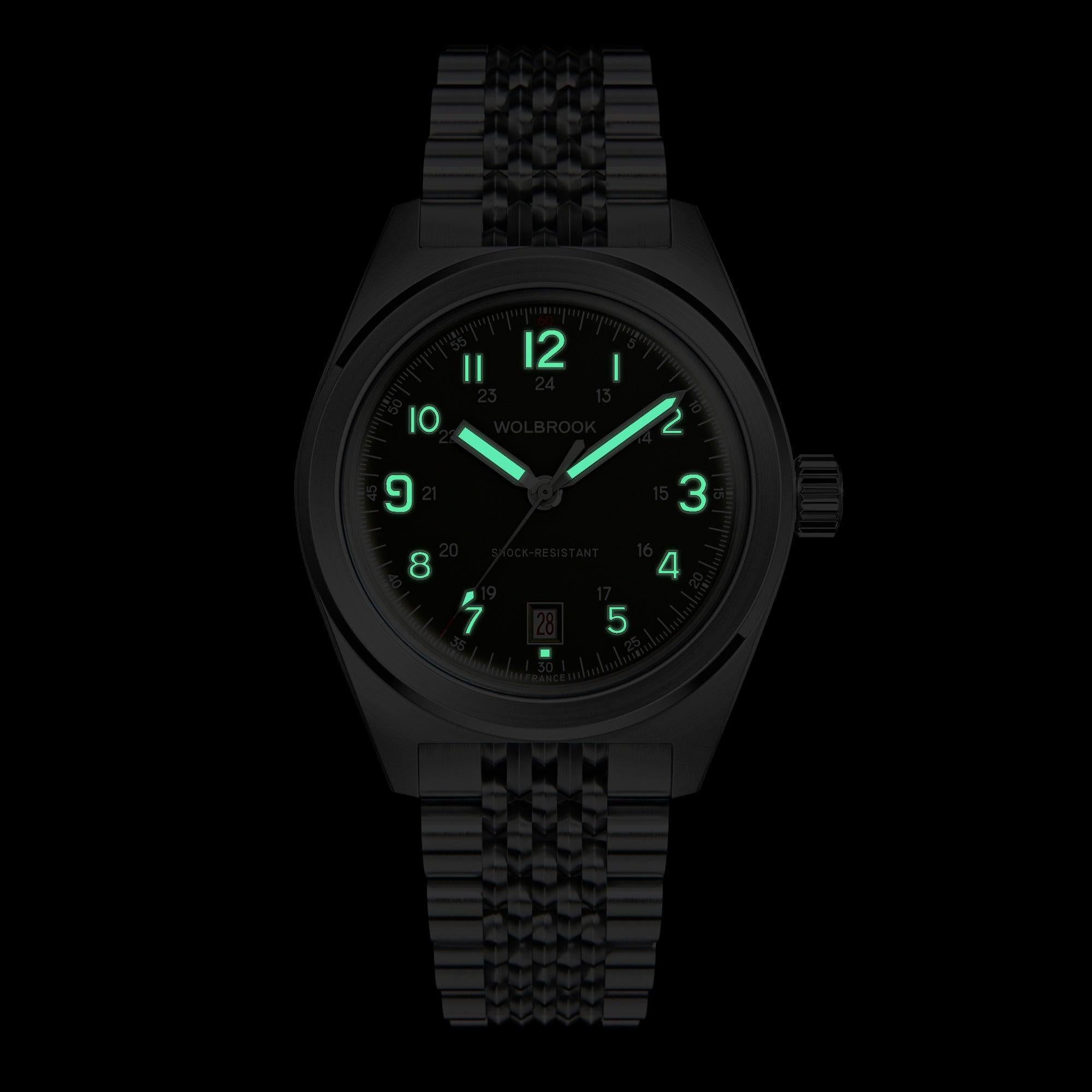 Outrider Automatic Bracelet Watch – French Army Green - Wolbrook Watches