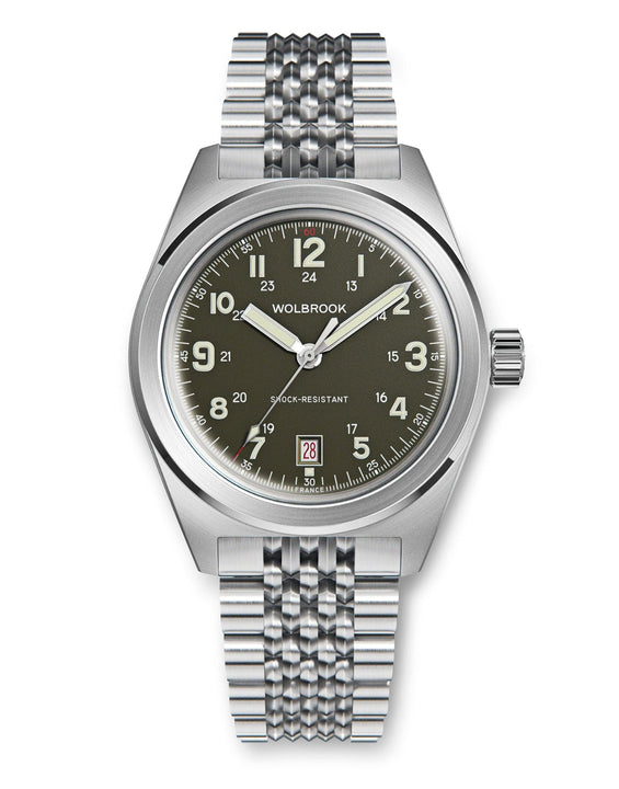 Outrider Automatic Bracelet Watch – French Army Green