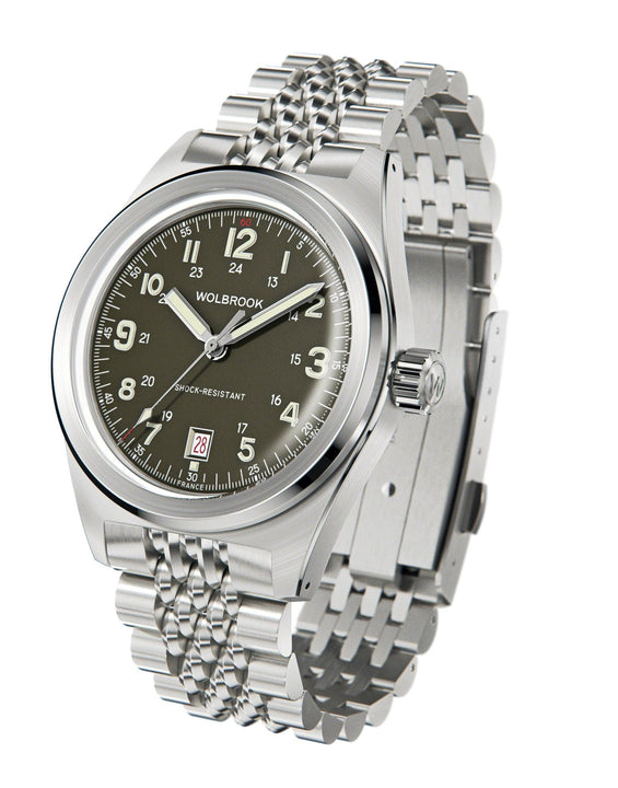 Outrider Automatic Bracelet Watch – French Army Green