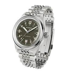 Outrider Automatic Bracelet Watch – French Army Green - Wolbrook Watches