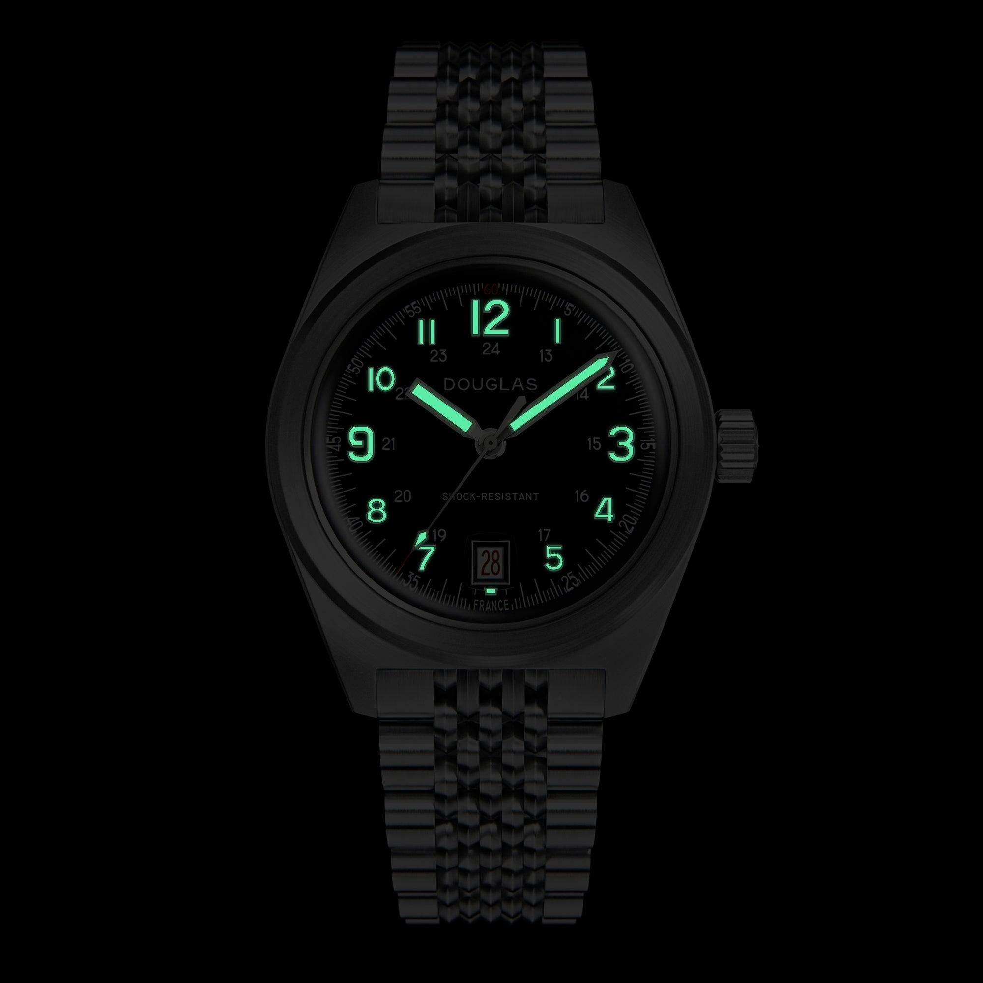 Outrider Professional Bracelet Tool-Watch – Black & Green Lum - Wolbrook Watches