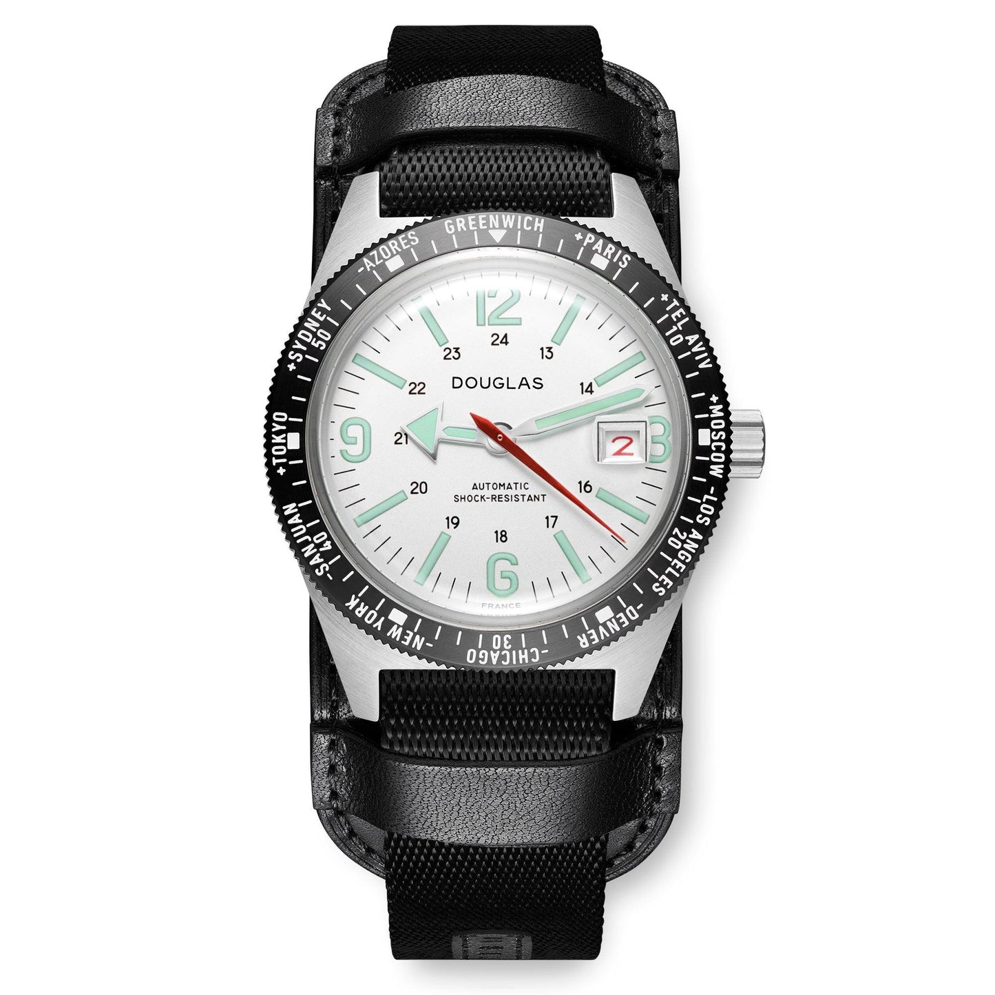 Skindiver WT Professional Tool-Watch with Black Dial and Green C7 Super-LumiNova, on Steel Case with Black PVD Bezel