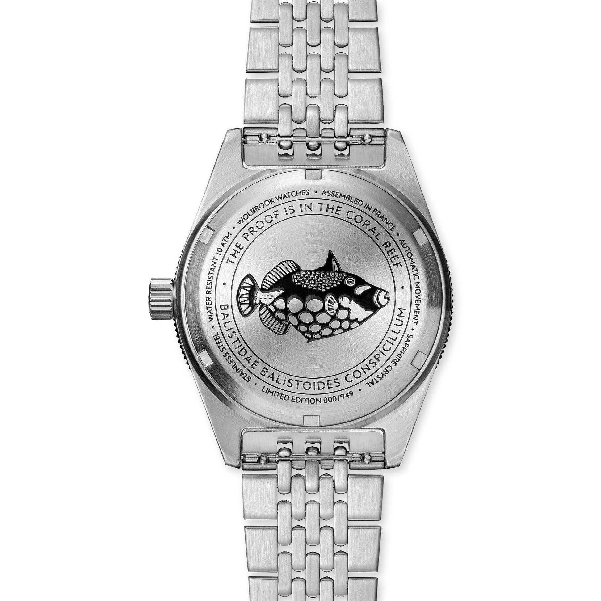 Skindiver Automatic Bracelet Watch – Sky Blue & Silver Bezel - Wolbrook Watches