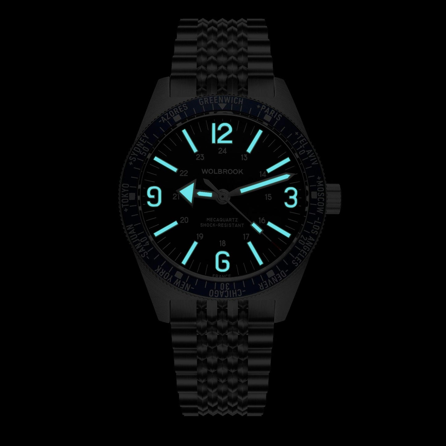 Skindiver WT Mecaquartz Bracelet Watch - Blue, Black & Steel - Wolbrook Watches