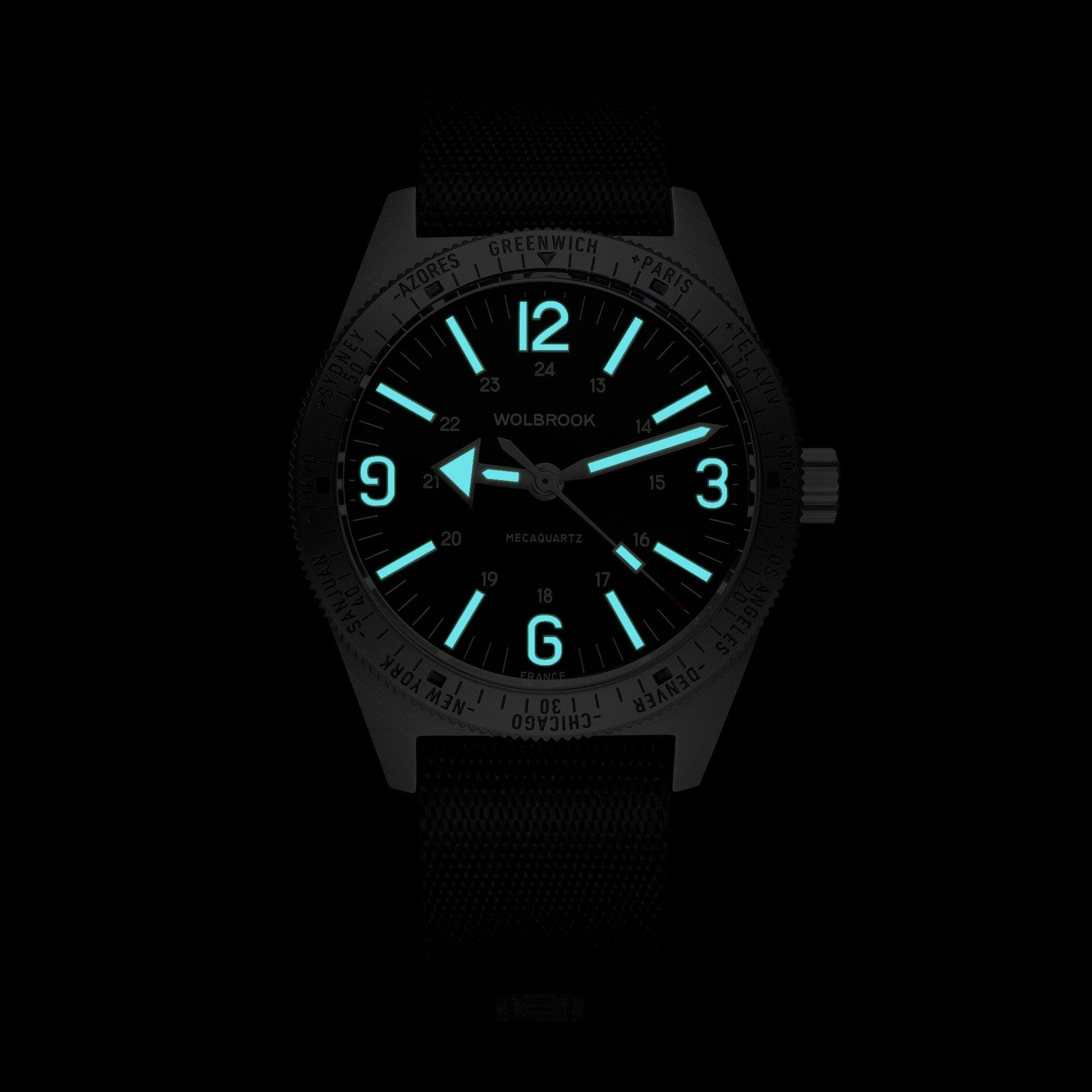 Skindiver WT Mecaquartz Watch - Black & Steel - Wolbrook Watches