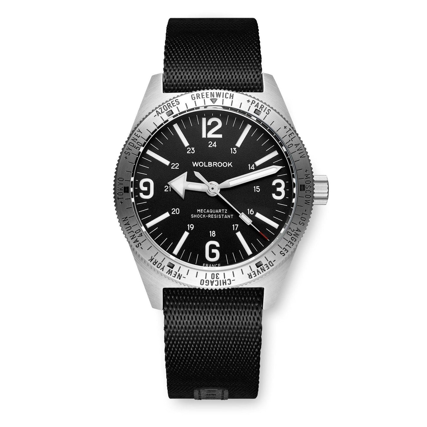 Skindiver WT Mecaquartz Watch - Black & Steel - Wolbrook Watches