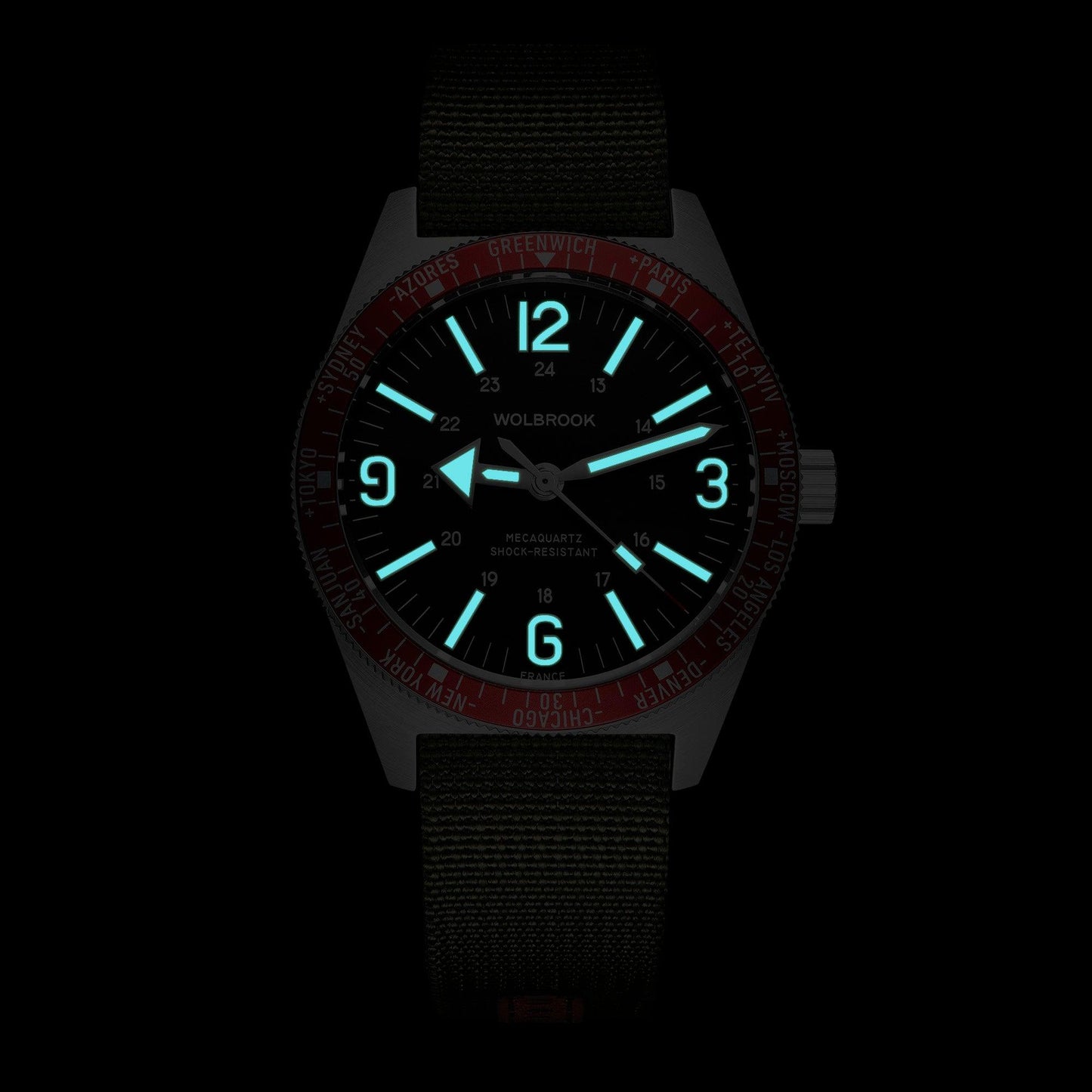 Skindiver WT Mecaquartz Watch - Red, Black & Steel - Wolbrook Watches