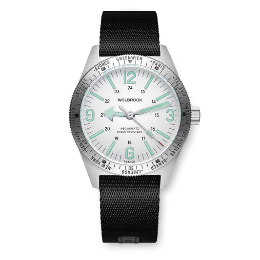 Skindiver WT Mecaquartz Watch - White & Steel - Wolbrook Watches