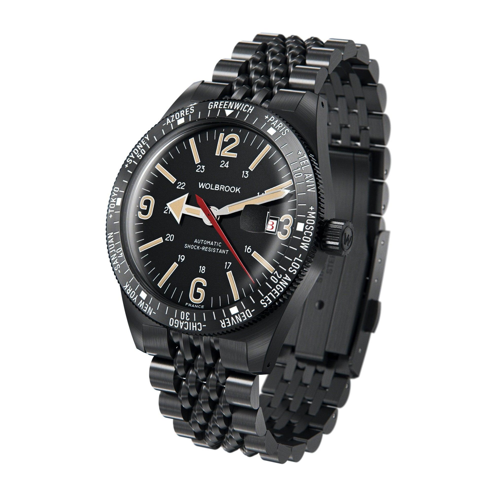 Skindiver WT Automatic Bracelet Watch – Black PVD - Wolbrook Watches