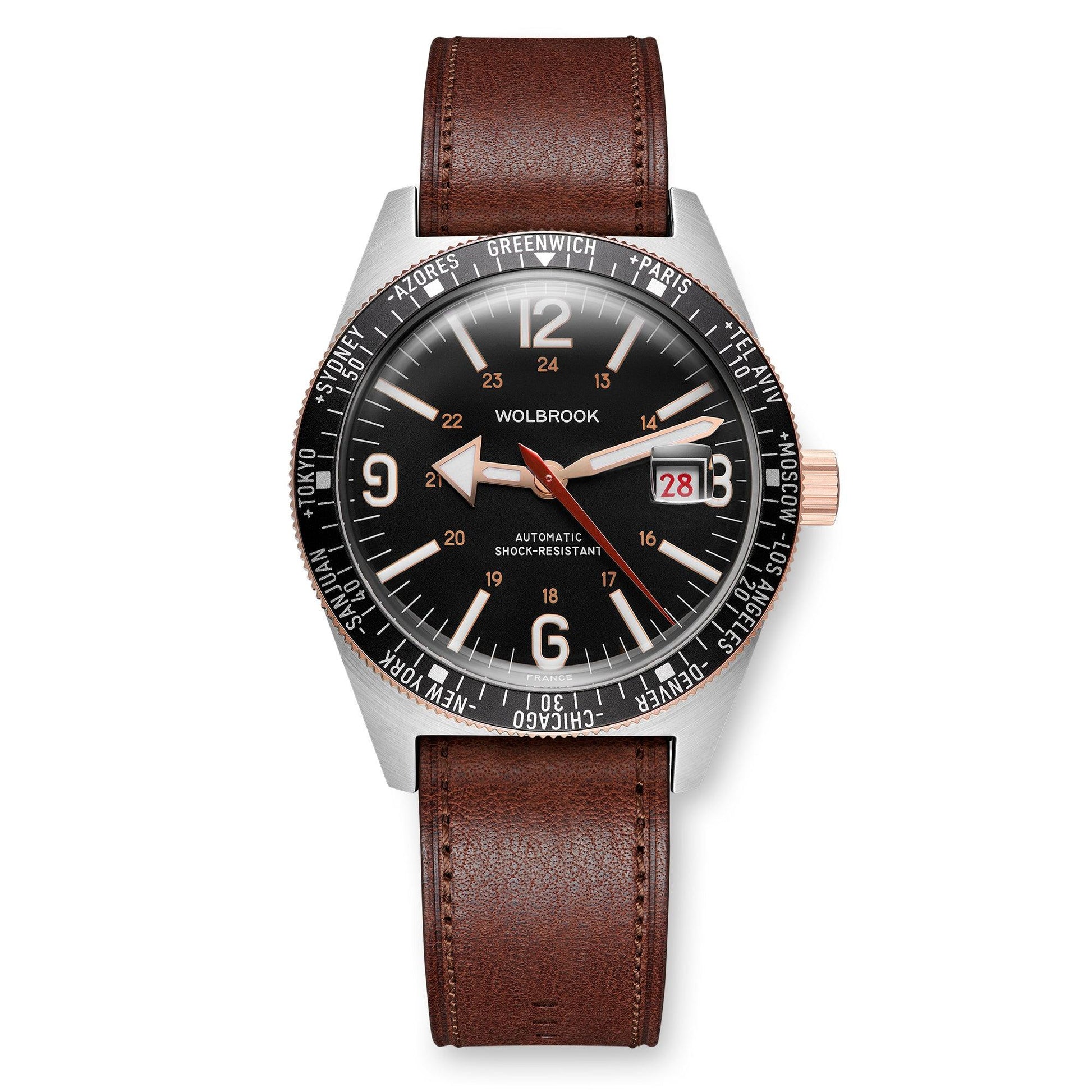 Skindiver WT Automatic Two-Tone, Black Dial with Vintage Accents and Rose Gold Hands