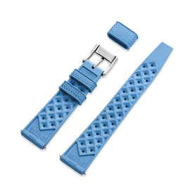 Sky Blue Tropic Rubber Strap & Steel Buckle