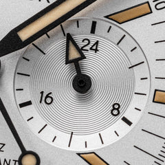 Skindiver WT Chrono-Mecaquartz Black Bezel Vintage White Bracelet Chronograph - Wolbrook Watches