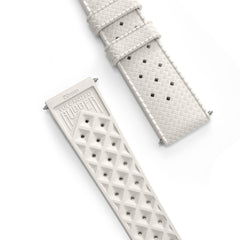 White Tropic Rubber Strap & Black PVD Steel Buckle - Wolbrook Watches