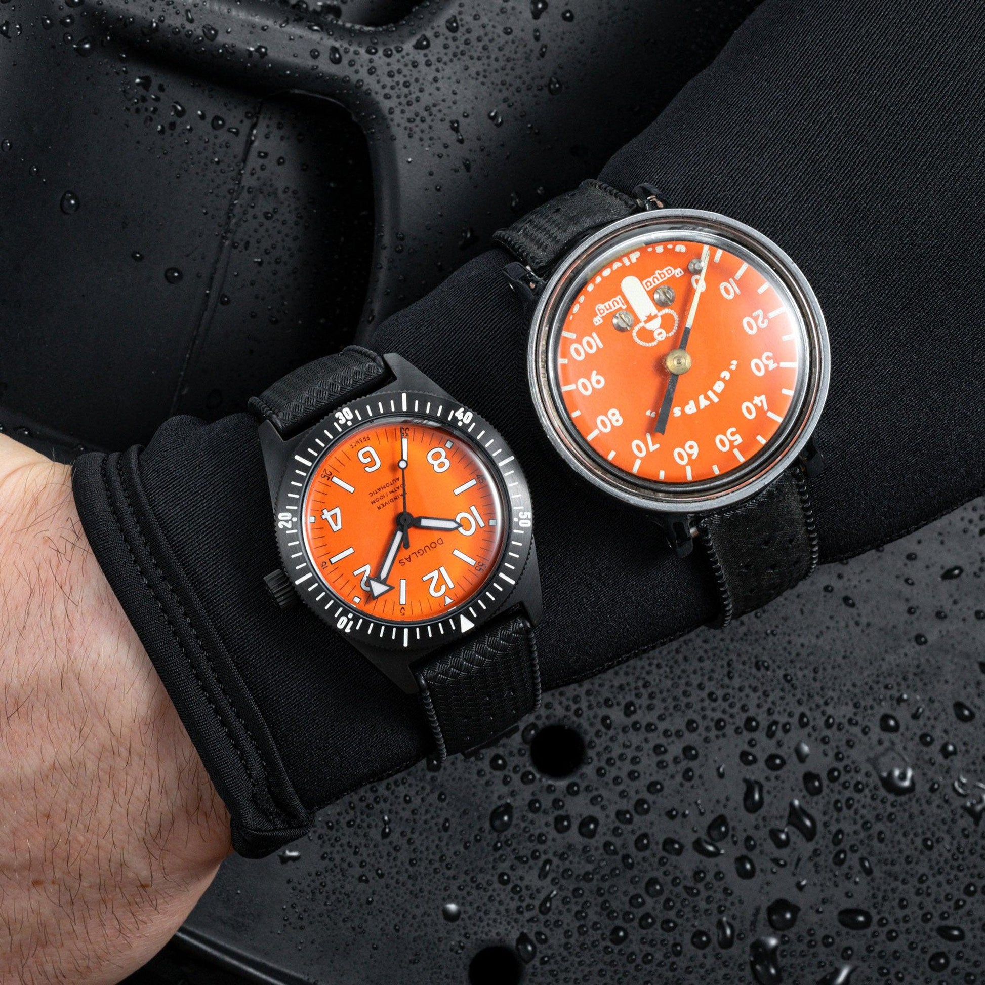 Skindiver Professional Tool-Watch - Orange Dial & Black PVD - Wolbrook Watches