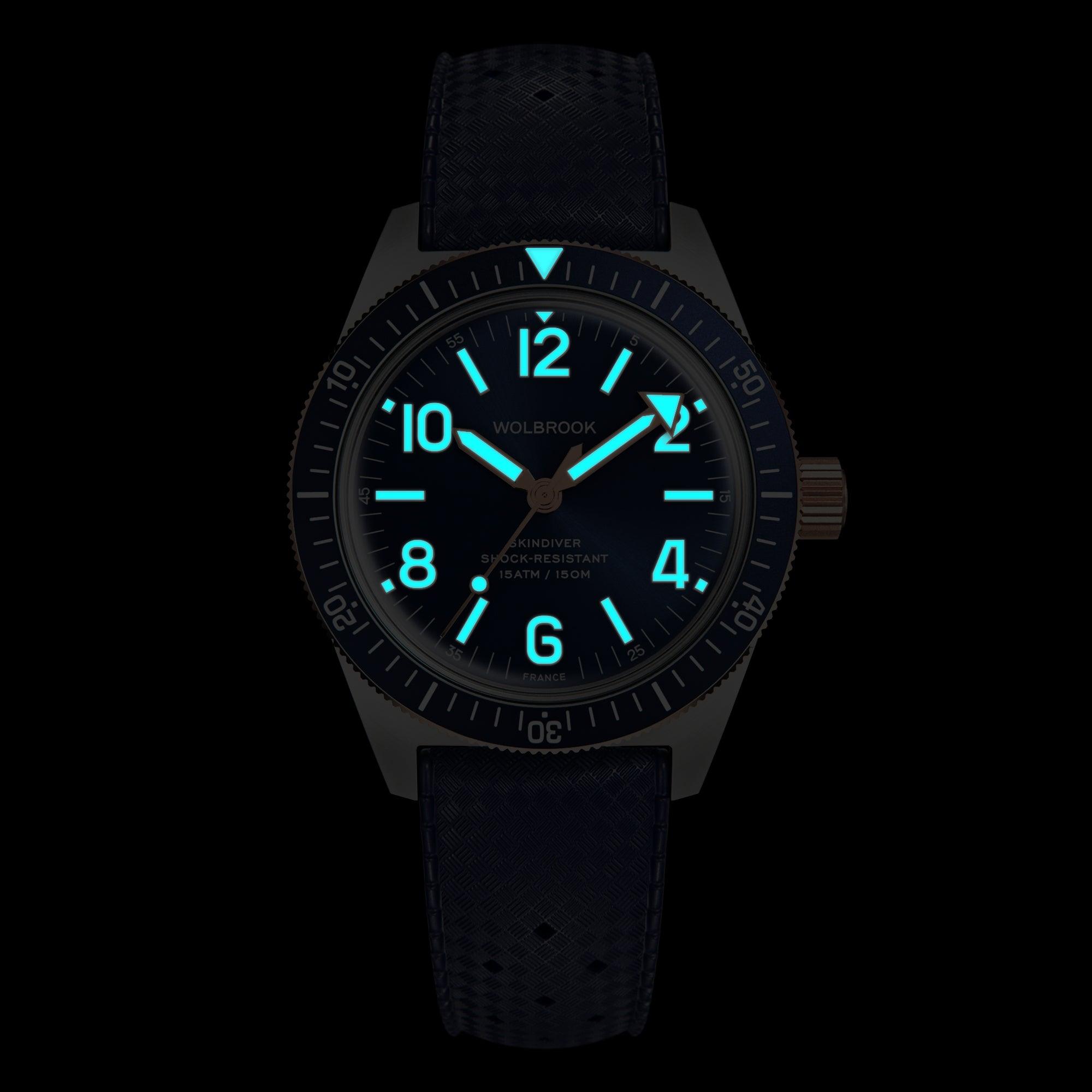 Skindiver Automatic Watch – Two-Tone Blue - Wolbrook Watches