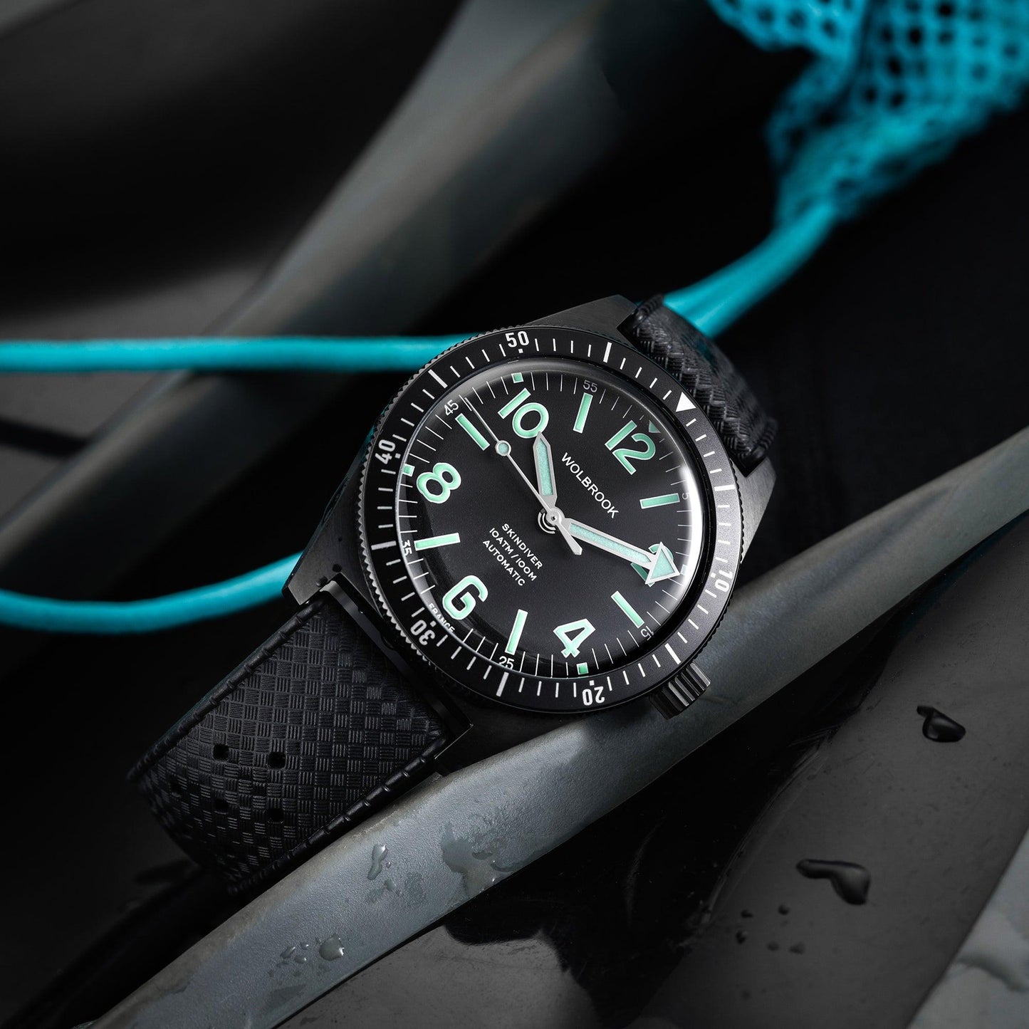 Skindiver Automatic Watch - Green Lum & Black PVD - 21 - Wolbrook Watches