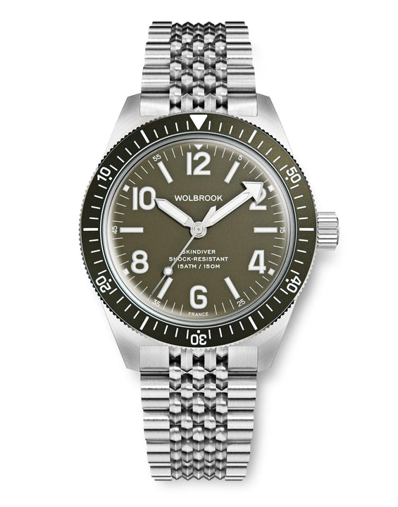 Skindiver Automatic Bracelet Watch - French Military Green