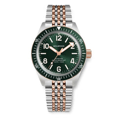 Skindiver Automatic Bracelet Watch – Two-Tone Green