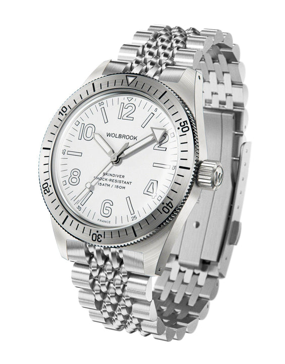 Skindiver Automatic Bracelet Watch – All White