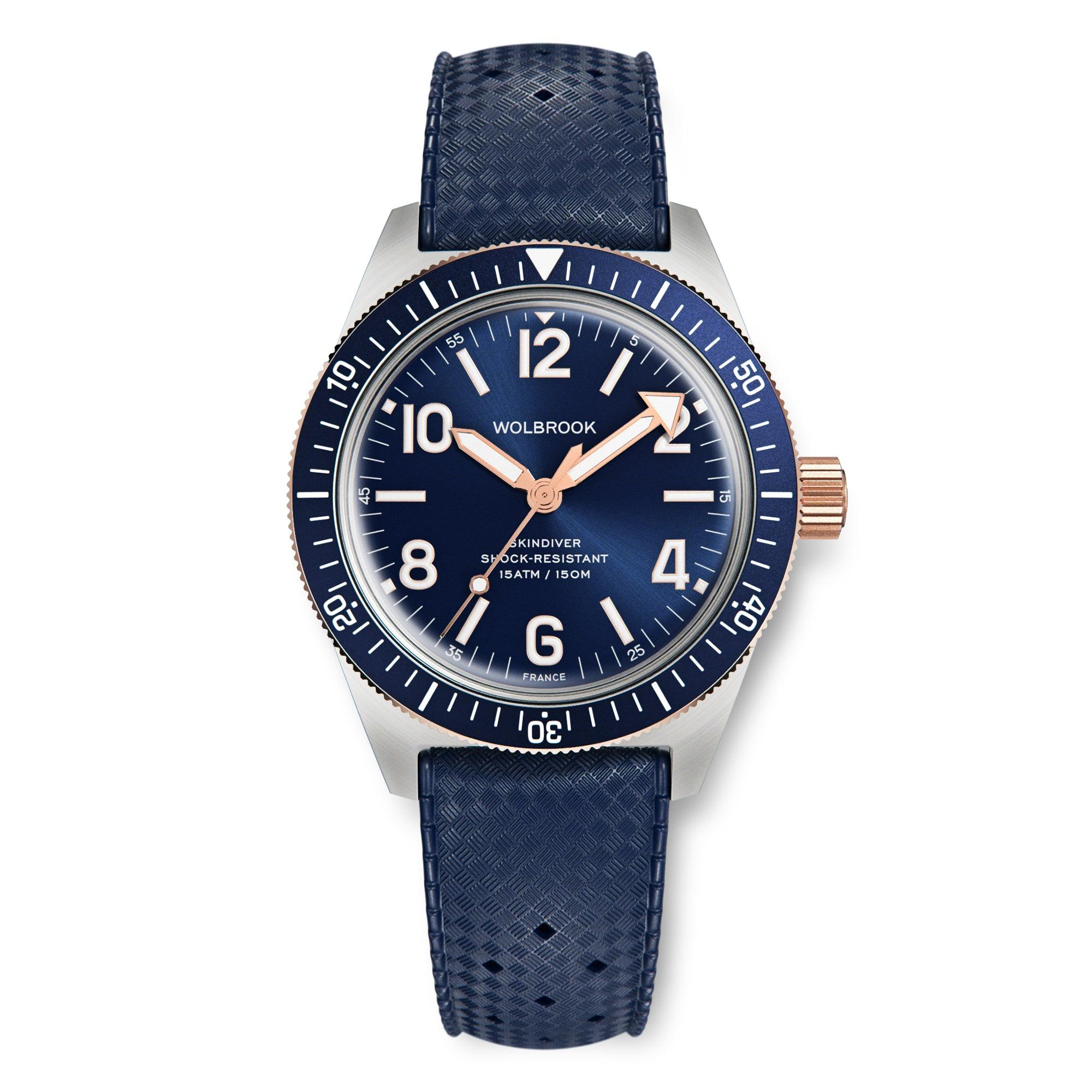 Skindiver Automatic Watch – Two-Tone Blue - Wolbrook Watches