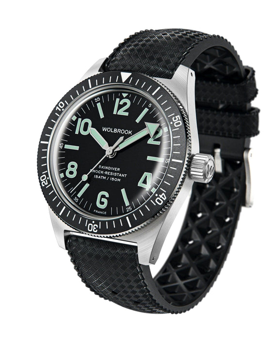Skindiver Automatic Watch - Green Lum & Black Dial