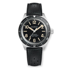 Skindiver Automatic Watch - Vintage Lum & Black Dial on Black