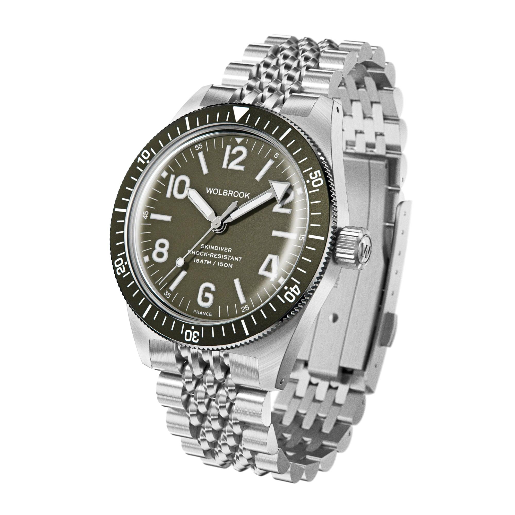 Skindiver Automatic Bracelet Watch - French Military Green