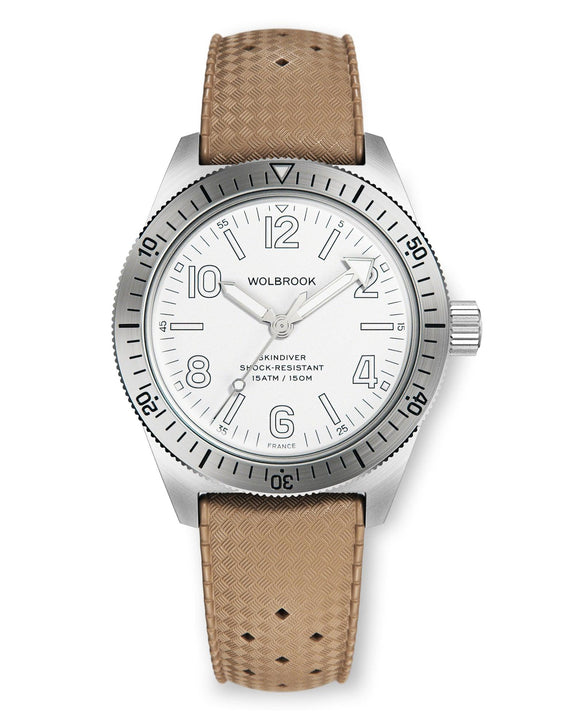 Skindiver Automatic Watch – White on Desert