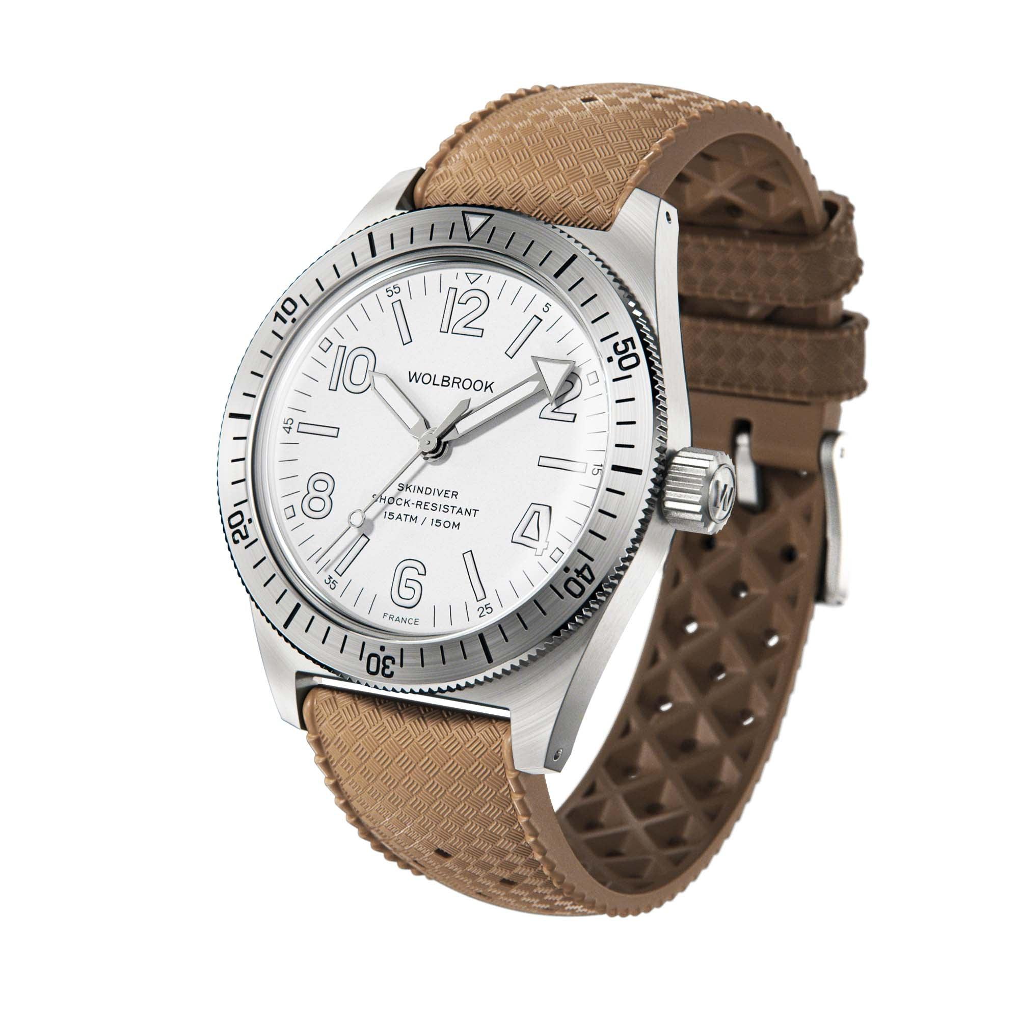 Skindiver Automatic Watch – White Dial - Wolbrook Watches