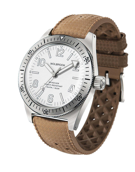 Skindiver Automatic Watch – White on Desert