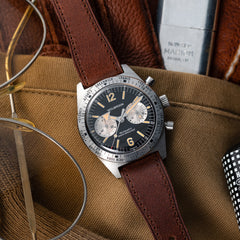 Skindiver WT Chrono-Mecaquartz Vintage Black Reverse Panda Chronograph