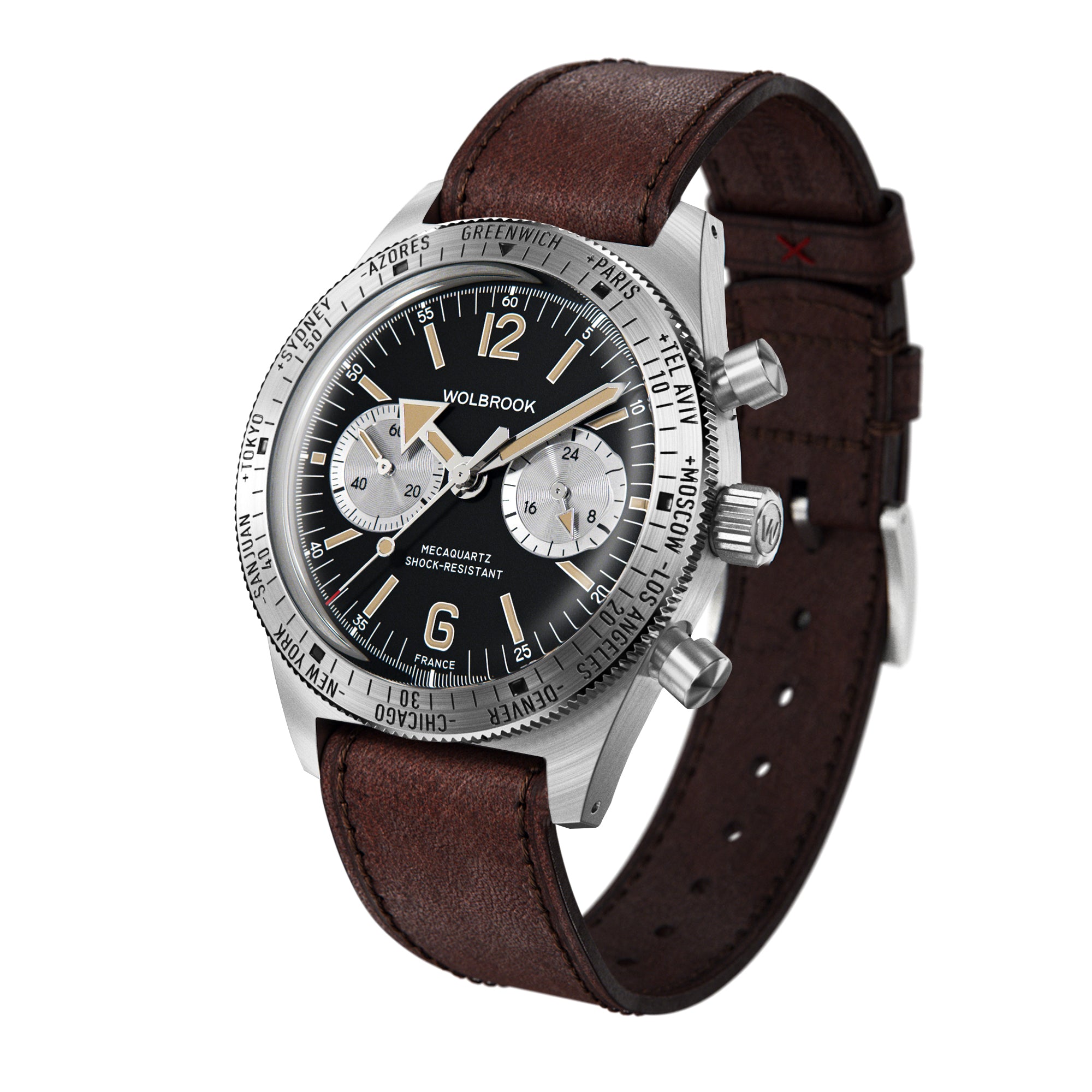 Skindiver WT Chrono-Mecaquartz Vintage Black Reverse Panda Chronograph