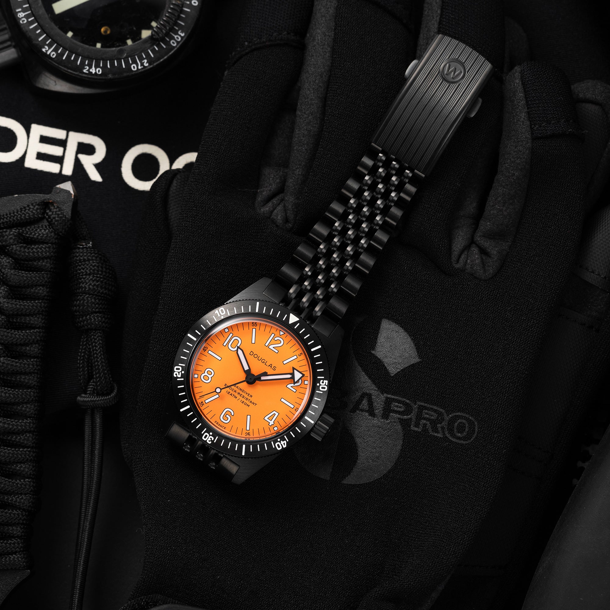 Skindiver Professional Tool-Watch - Orange Dial & Black PVD